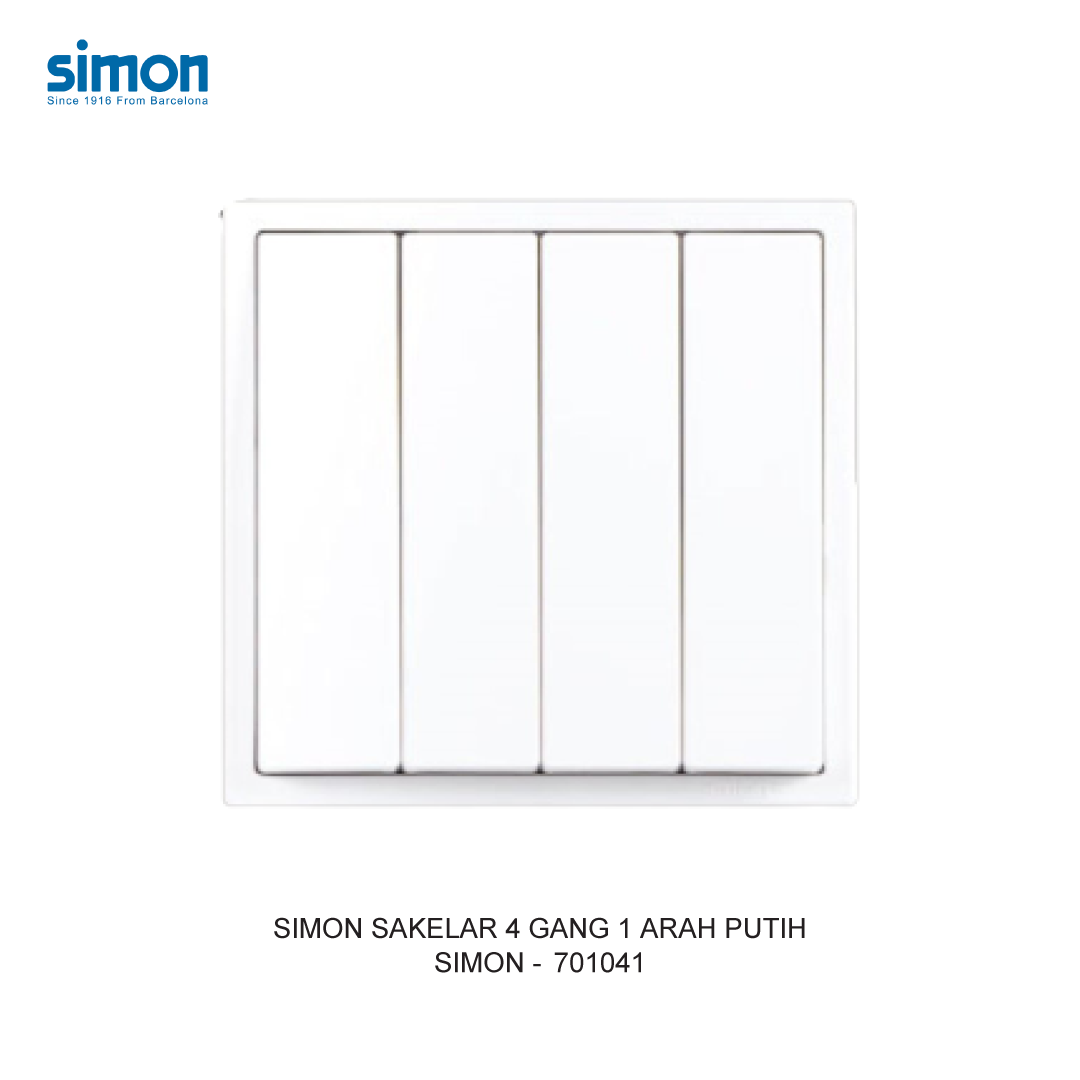 SIMON i7 SAKELAR 4 GANG 1 ARAH PUTIH