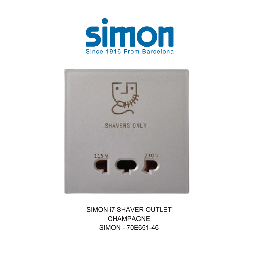 SIMON i7 SHAVER OUTLET MODULE CHAMPAGNE