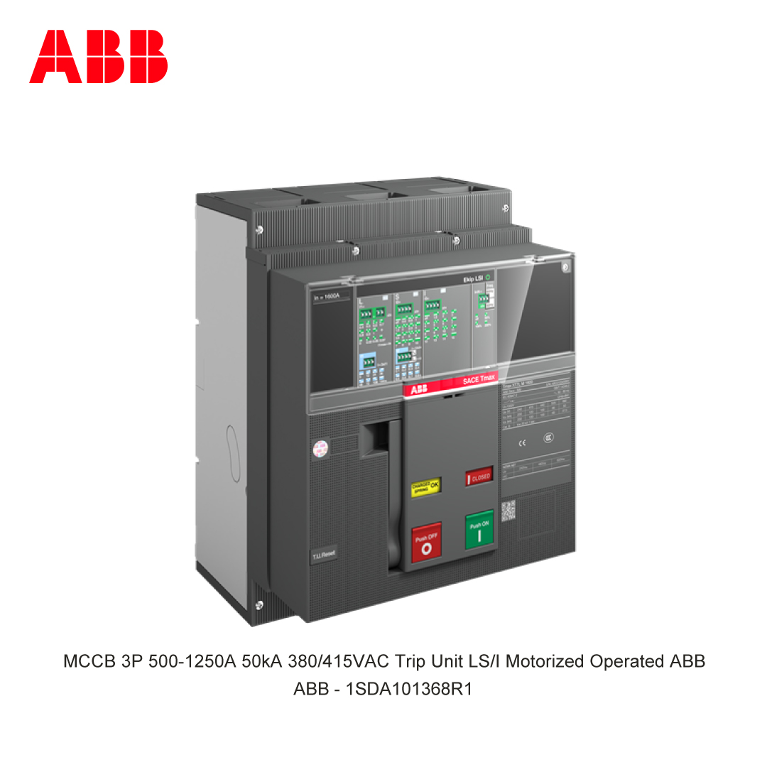 MCCB 3P 500-1250A 50kA 380/415VAC Trip Unit LS/I Motorized Operated ABB