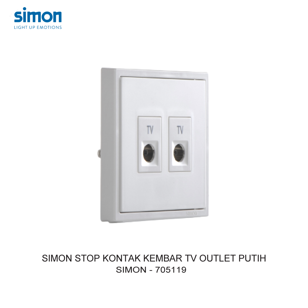 SIMON i7 TWIN TV OUTLET MODULE WHITE