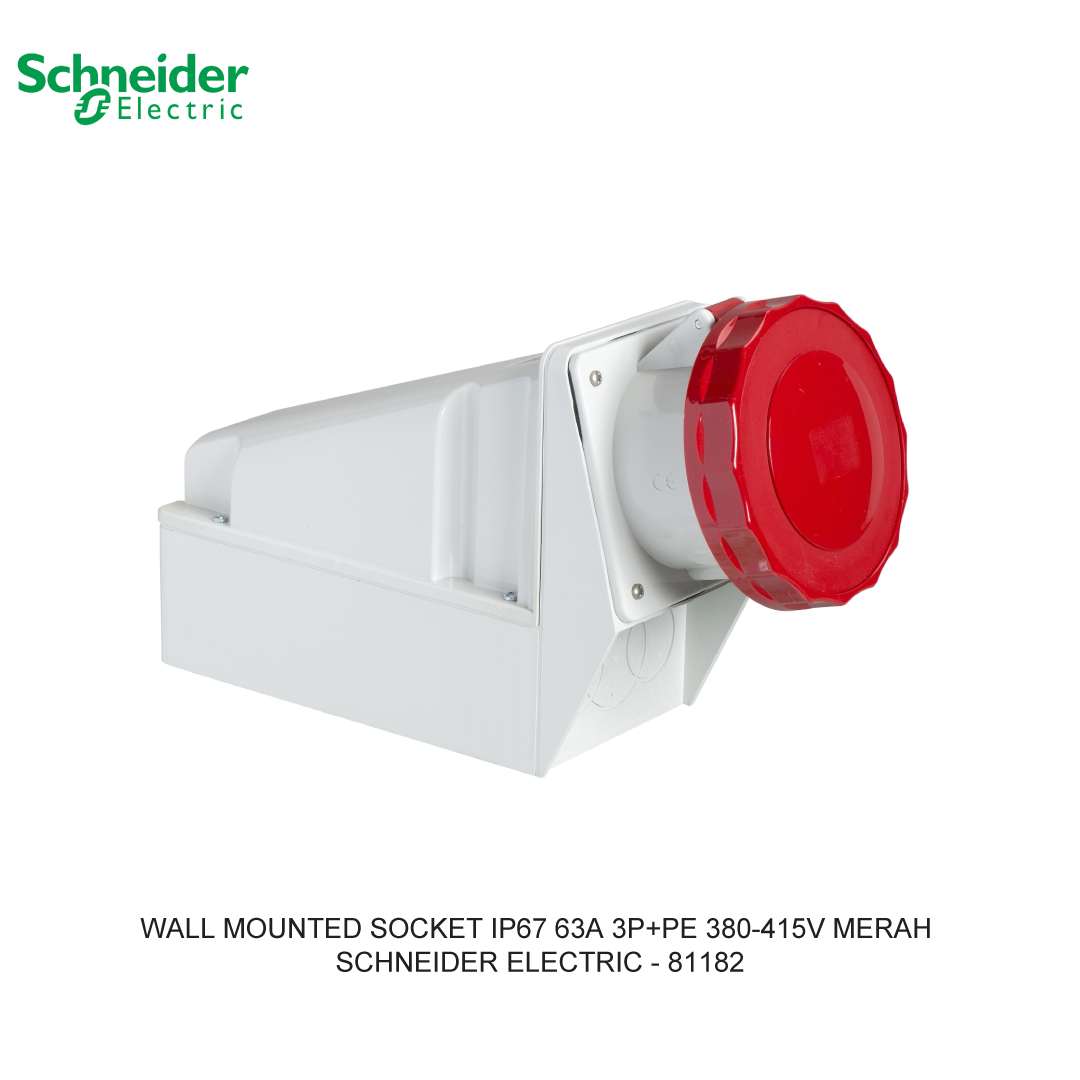 WALL MOUNTED SOCKET IP67 63A 3P+PE 380-415V MERAH