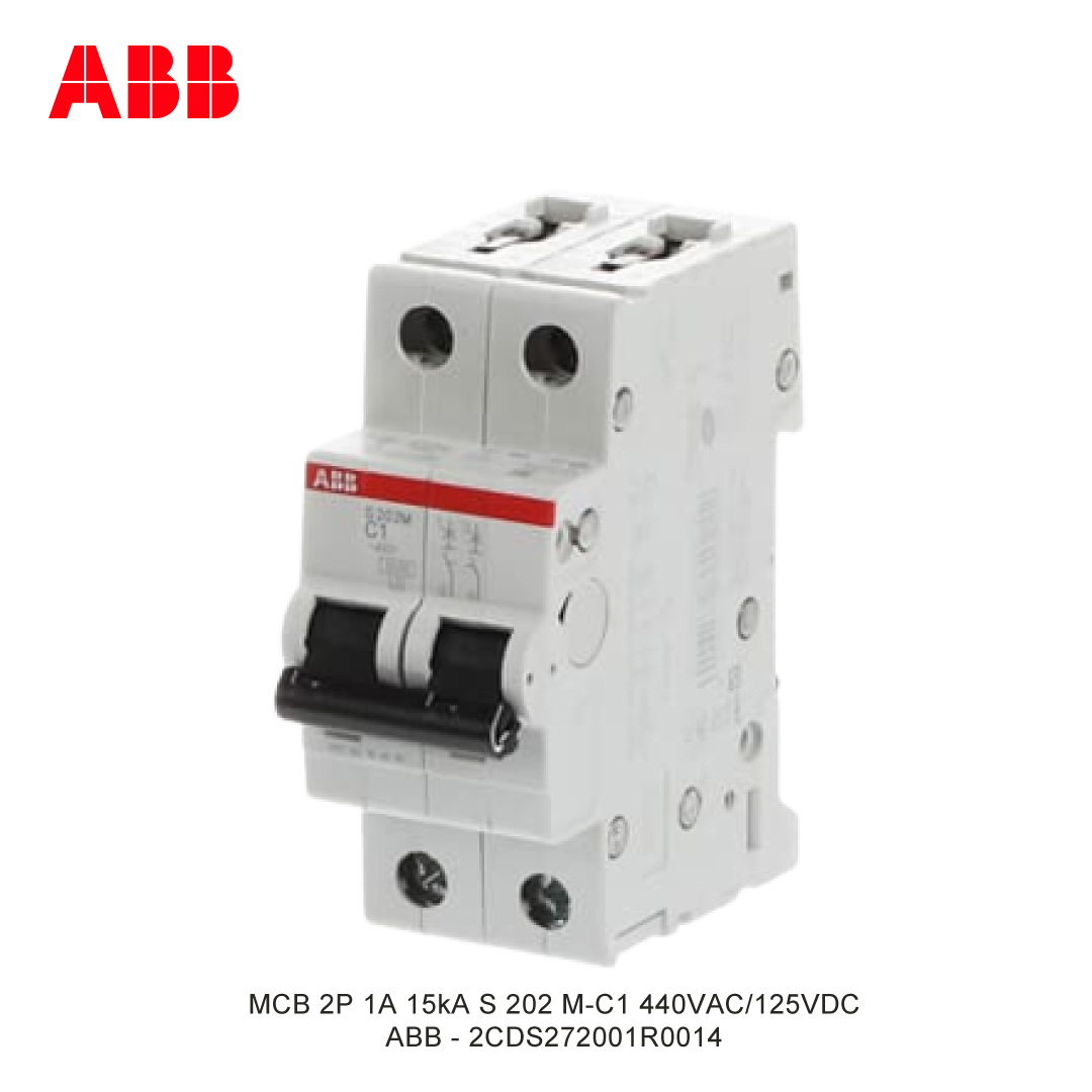 MCB 2P 1A 15kA CURVA C