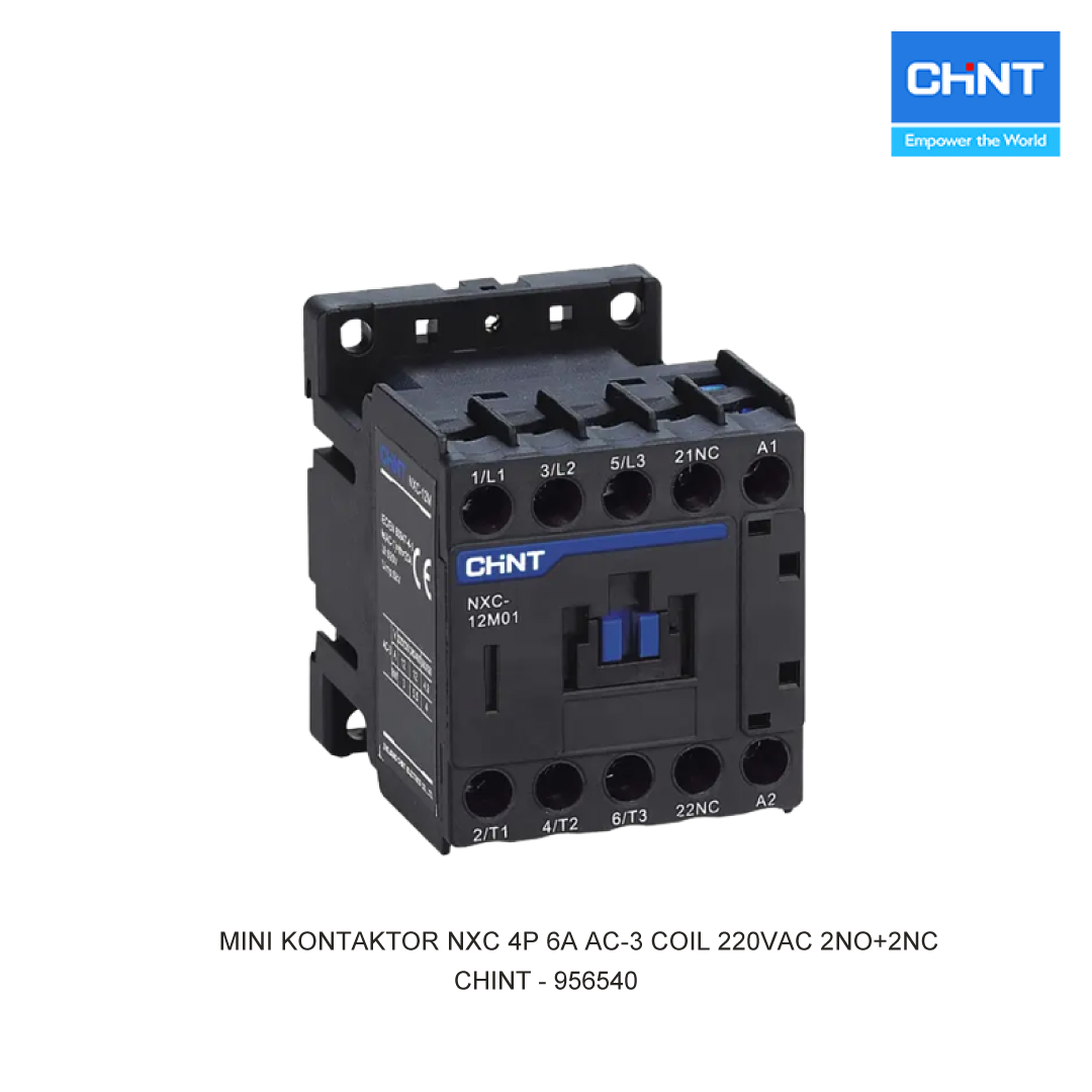 MINI CONTACTOR NXC 4P 6A AC-3 COIL 240VAC 2NO+2NC
