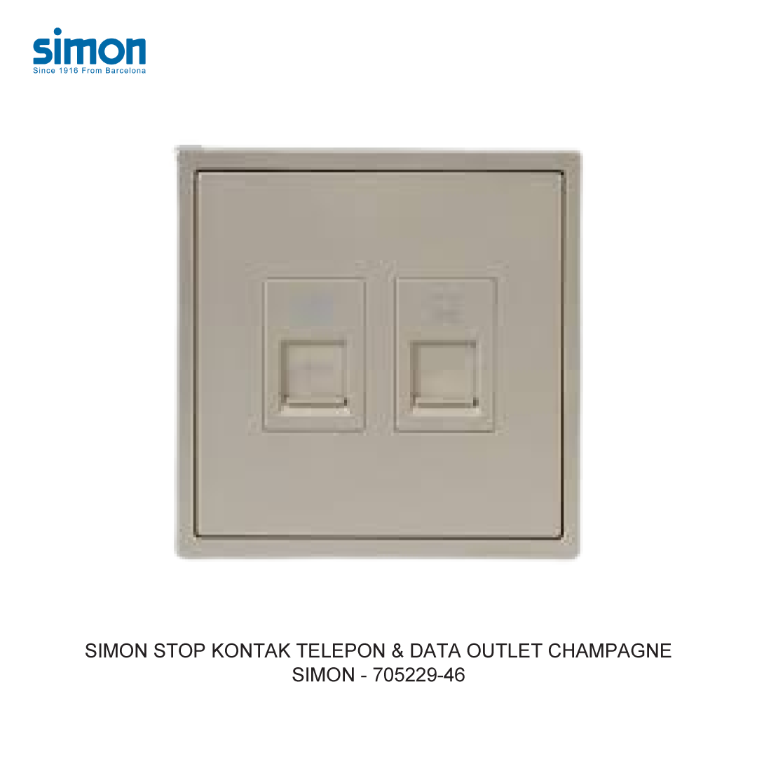 SIMON i7 TELEPHONE & DATA OUTLET MODULE CHAMPAGNE