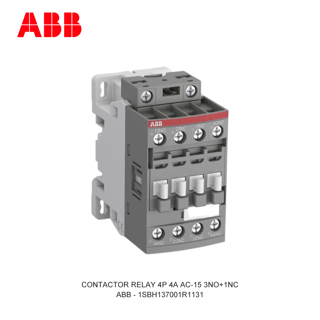 CONTACTOR RELAY 4P 4A AC-15 3NO+1NC