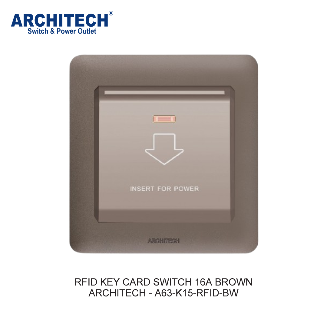 RFID KEY CARD SWITCH 16A BROWN