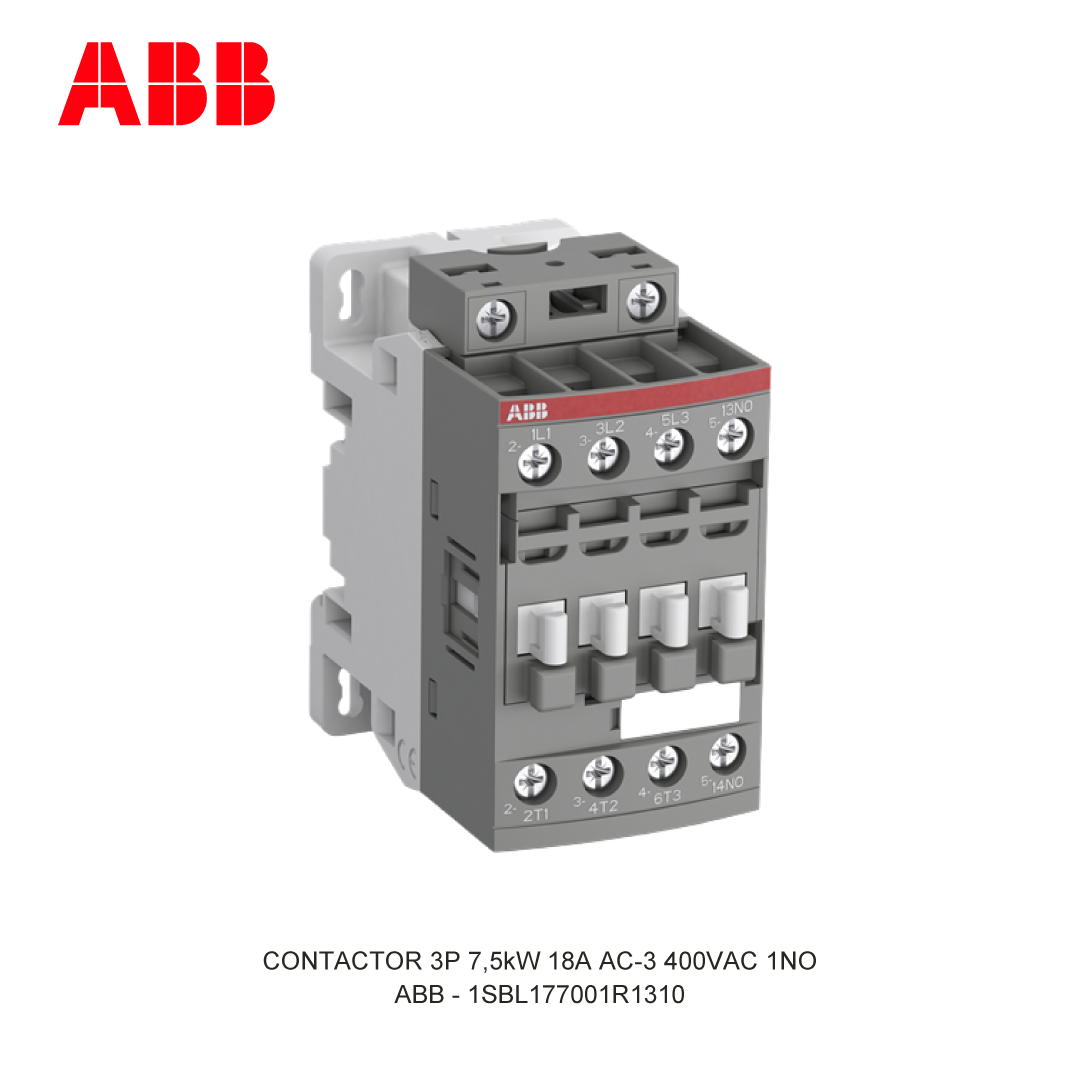 CONTACTOR 3P 7.5kW 18A AC-3 100-250V AC/DC 400V COIL 1NO