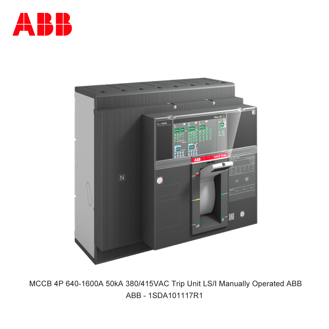 MCCB 4P 640-1600A 50kA 380/415VAC Trip Unit LS/I Manually Operated ABB