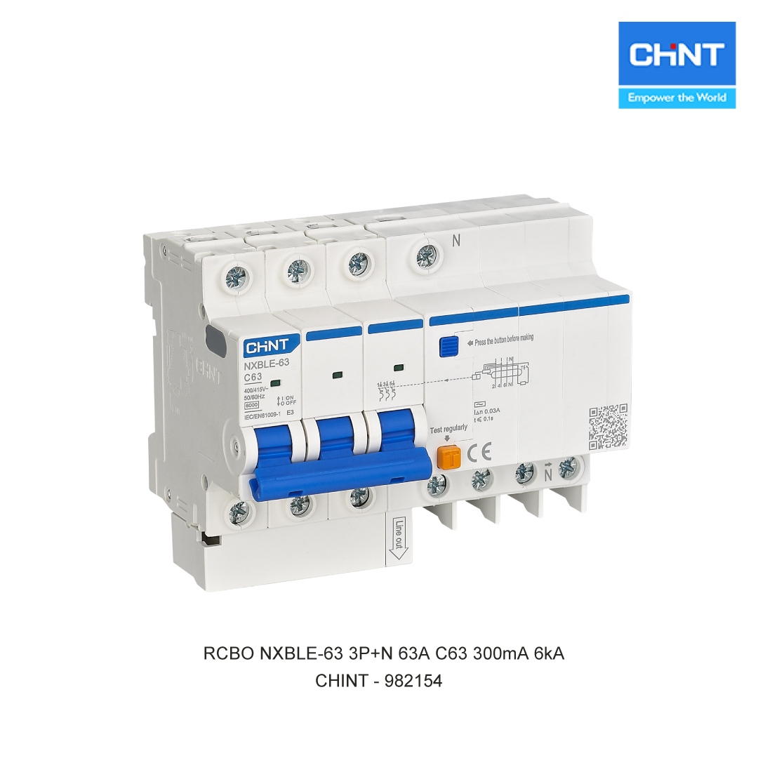 RCBO NXBLE-63 3P+N 63A C63 300mA 6kA
