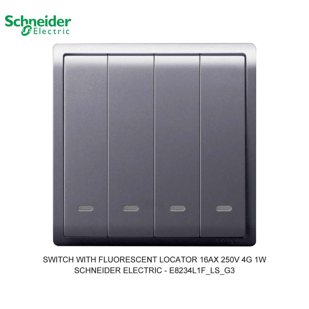 SWITCH WITH FLUORESCENT LOCATOR 16AX 250V 4G 1W