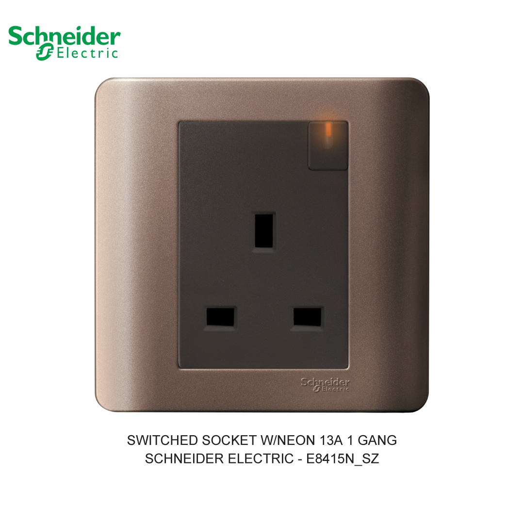 SWITCHED SOCKET W/NEON 13A 1 GANG