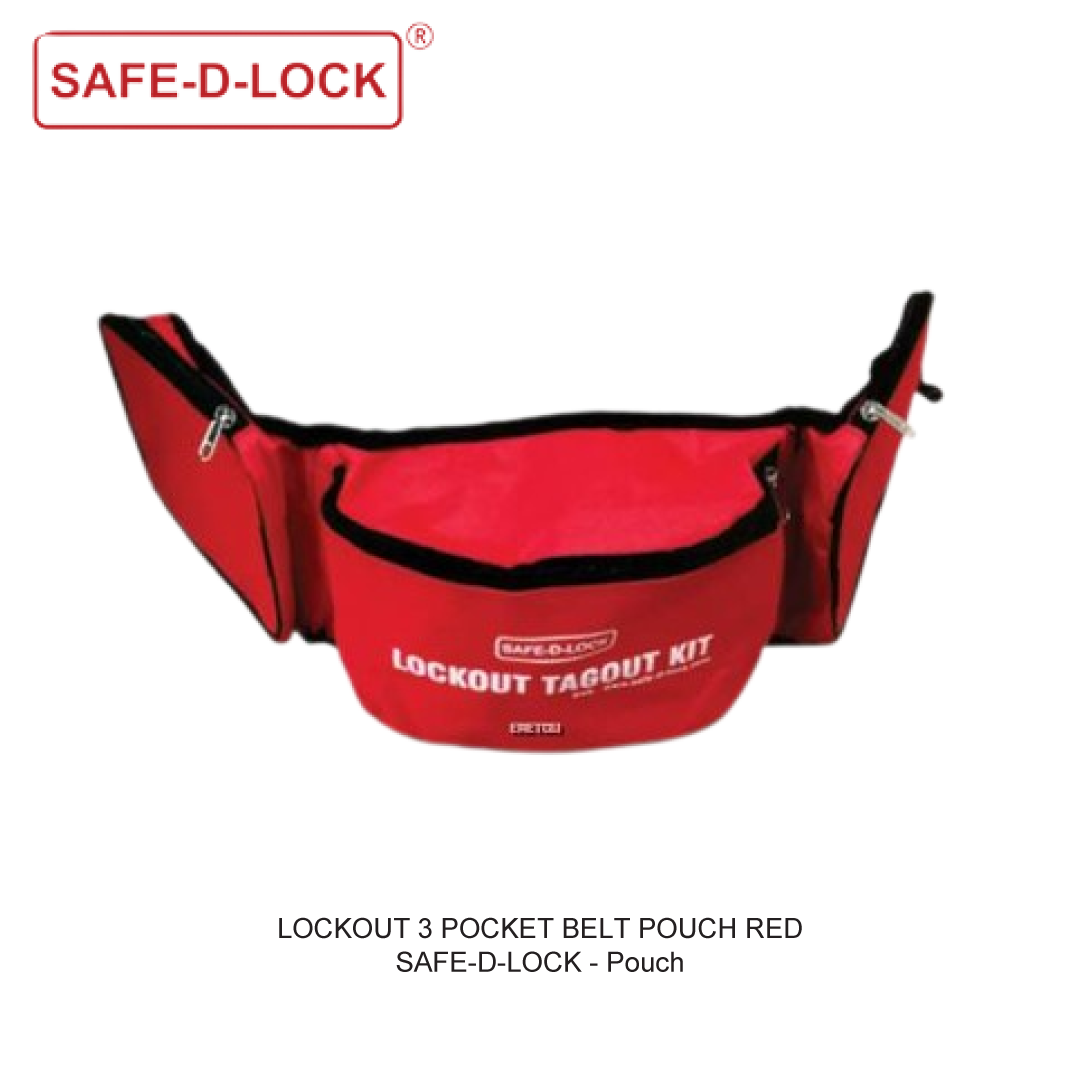 LOCKOUT 3 POCKET BELT POUCH RED