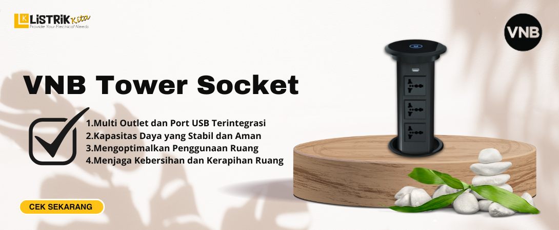 VNB Tower Socket - Smart Space-Saving Power Outlet for Modern Needs