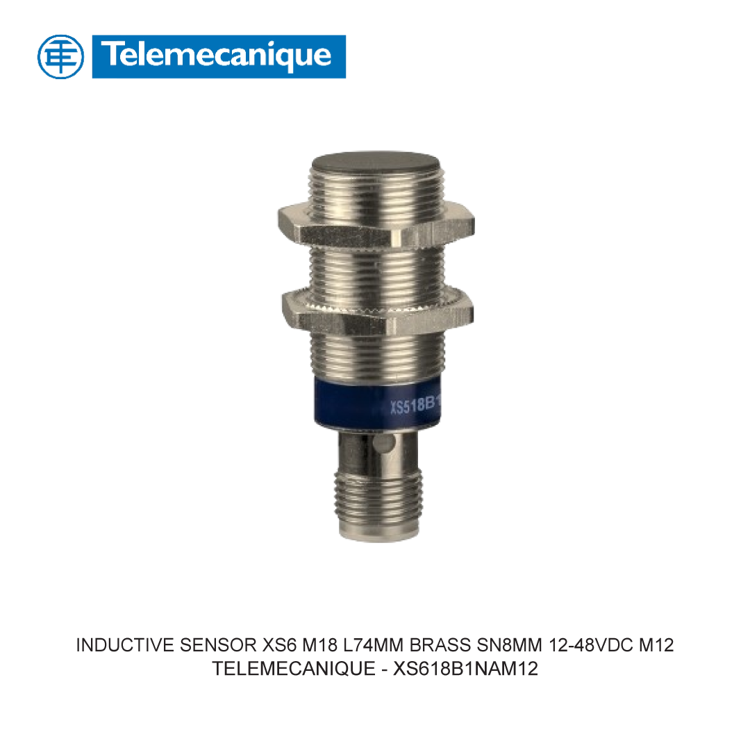 INDUCTIVE SENSOR XS6 M18 L74MM BRASS SN8MM 12-48VDC M12