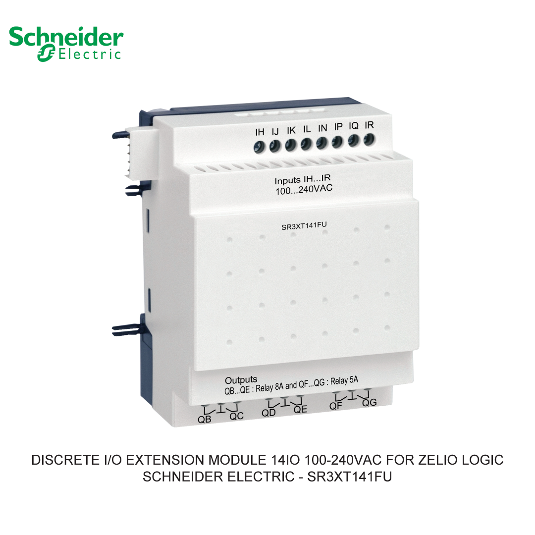 DISCRETE I/O EXTENSION MODULE 14IO 100-240VAC FOR ZELIO LOGIC