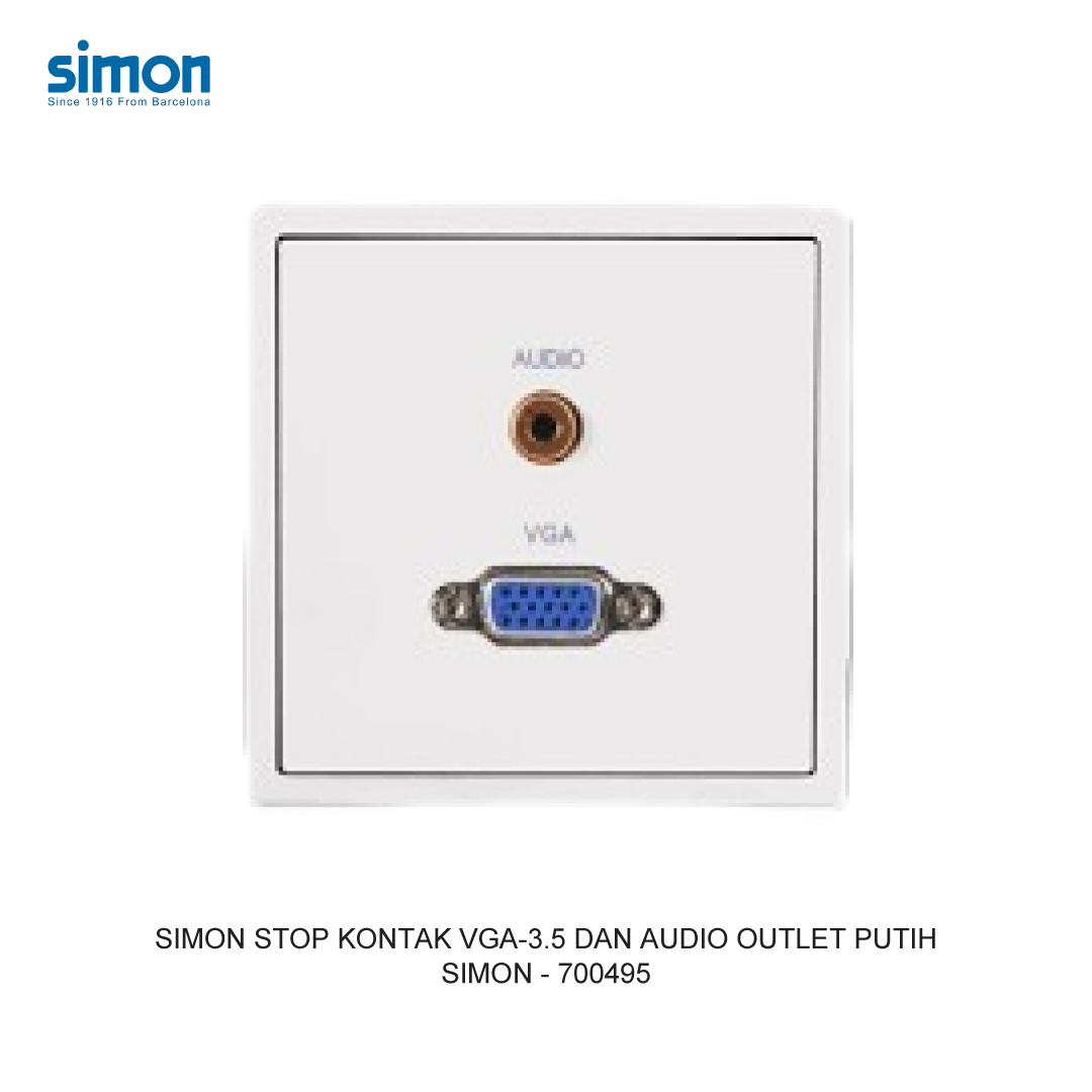 SIMON i7 VGA-3.5 AND AUDIO OUTLET MODULE WHITE