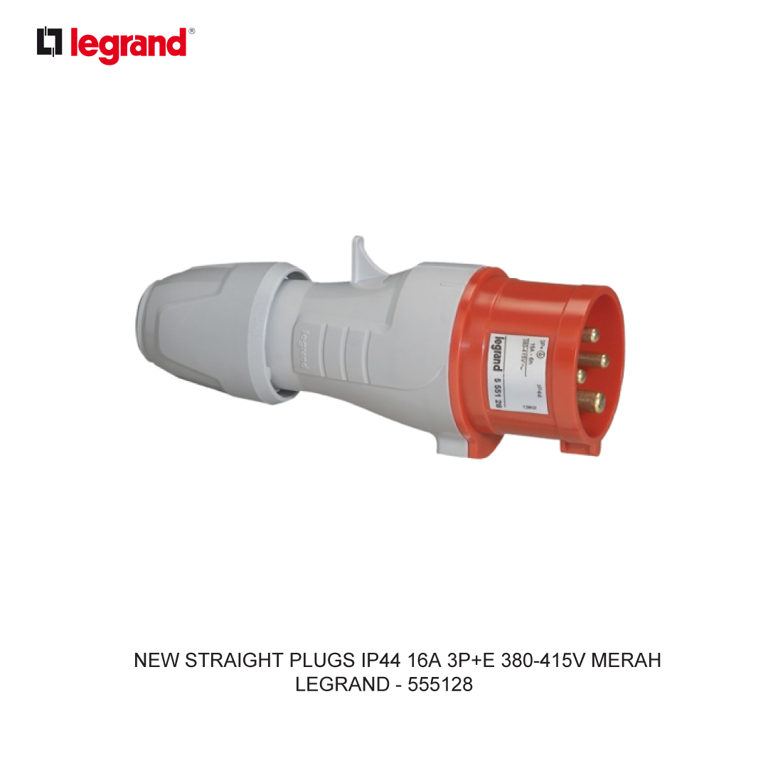 NEW STRAIGHT PLUGS IP44 16A 3P+E 380-415V RED
