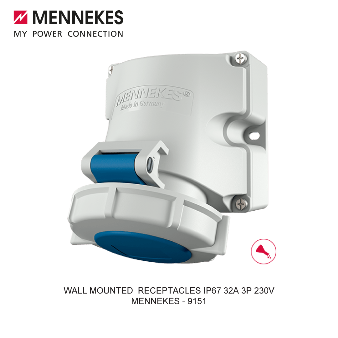 WALL MOUNTED RECEPTACLES IP67 32A 3P 230V